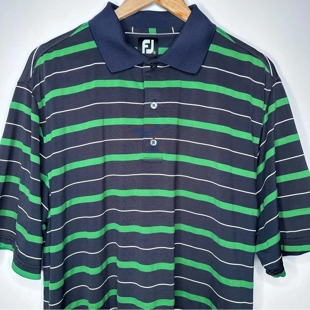 FootJoy FJ Men’s Stripe Golf Polo Shirt Size Large - Picture 3 of 8